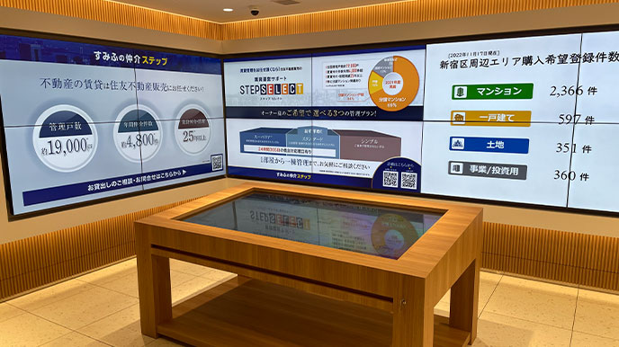 シティテラス千里桃山台の店頭パネル＆デジタルサイネージ